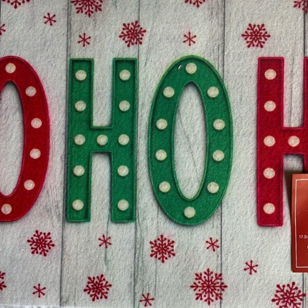 Peppermint & Pine Christmas Rug Door Mat Accent Non Skid HO HO HO 17.3 X 29.9 - Picture 4 of 12